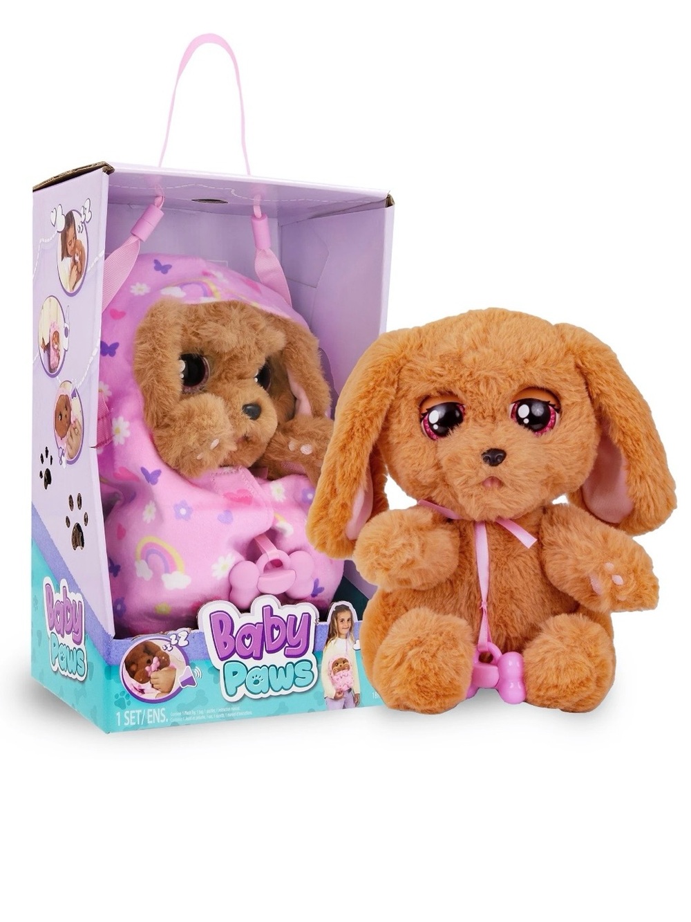 Baby Paws Cocker Spaniel Puppy Dog Toy with Carrier & Pacifier *NEW*